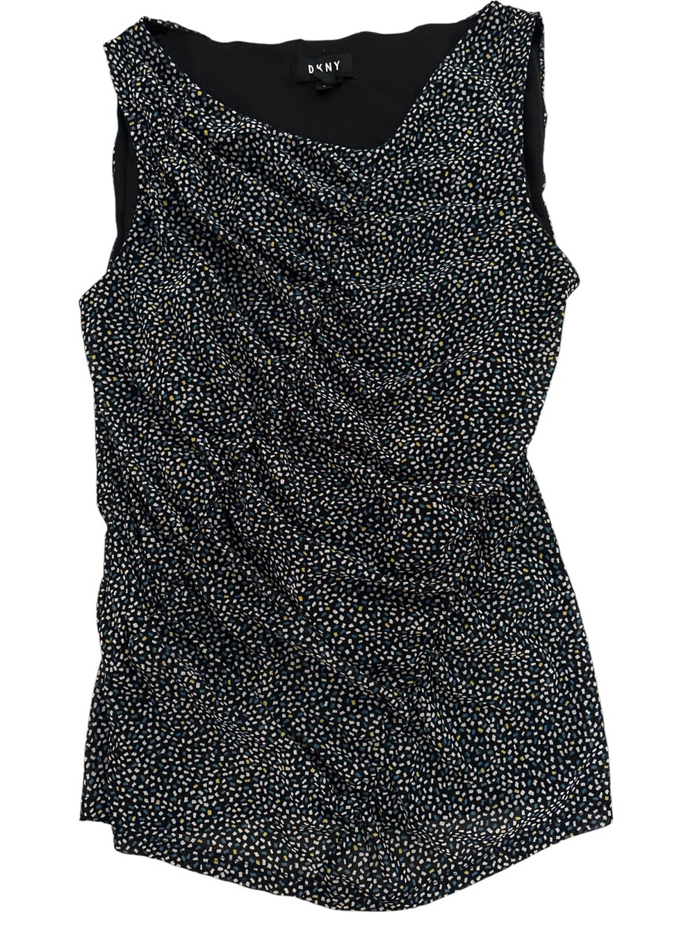DKNY Black One-Shoulder Polka Dot Top